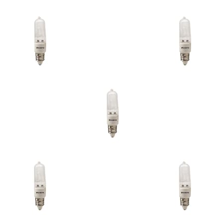 Bulbrite Halogen Dimmable 120V T4 Mini Bulbs, Frosted, Mini-Candelabra E11 Screw Base, 75W, 2900K, 5PK 860798